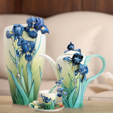 Van Gogh Iris Flower Porcelain Vase | FZ02404 | Franz Porcelain Collection