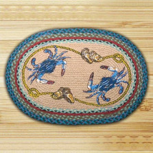 Blue Crab Oval Braided Rug | Capitol Earth Rugs | CEROP-359