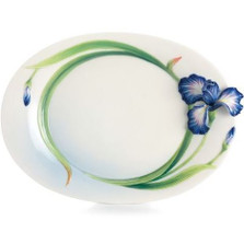 Eloquent Iris Flower Dessert Plate | FZ02494 | Franz Porcelain Collection -2