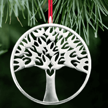 Arbor Vitae Tree of Life Polished Pewter Ornament | Lovell Designs | LOVOR200