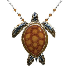 Green Sea Turtle Large Necklace | Bamboo Jewelry | BJ0178LN