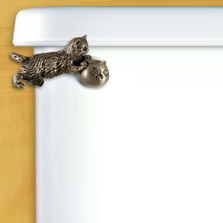 Kitten Toilet Flush Handle Satin Pewter | Functional Fine Art | ffa00106SP