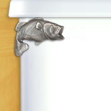 Largemouth Bass Pewter Toilet Flush Handle | Functional Fine Art | ffa00115satinpewter