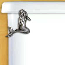 Mermaid Pewter Toilet Flush Handle | Functional Fine Art | ffa00129satinpewter