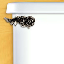 Roses Toilet Flush Handle | Functional Fine Art | ffa00150satinpewter