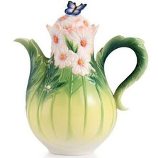 Cosmos and Butterfly Porcelain Teapot | FZ03043 | Franz Porcelain Collection -2