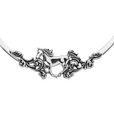 Horse Sterling Silver Filagree Necklace | Kabana Jewelry | KNK312 -2