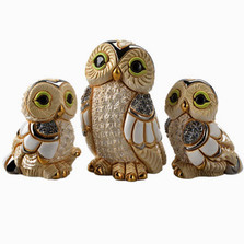 Winter Owl and Babies Figurine Set | De Rosa | Rinconada | F185-F385A-F385B
