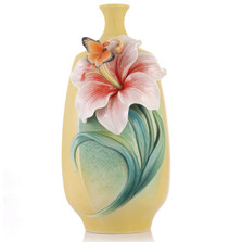 Lily Sculptured Porcelain Vase | FZ03434 | Franz Porcelain Collection