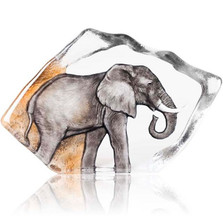 Elephant Color Crystal Relief Sculpture | 34114 | Mats Jonasson Maleras