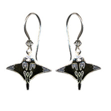 Manta Ray Cloisonne Wire Earrings | Bamboo Jewelry | BJ0219e