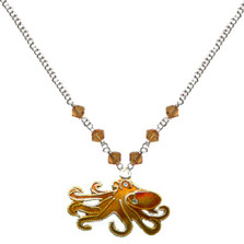 Octopus Cloisonne Small Necklace | Bamboo Jewelry | BJ0215sn