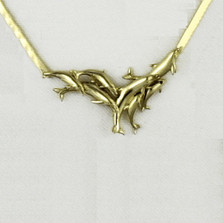 Pod of Dolphins 14K Gold Collar Necklace | Kabana Jewelry | GNK009