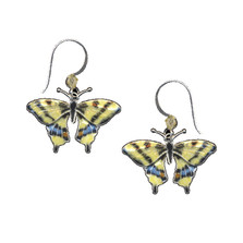 Swallowtail Butterfly Cloisonne Wire Earrings | Bamboo Jewelry | 0004e