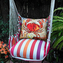 Crab Striped Hammock Chair Swing Red "Cristina Stripe" | Magnolia Casual | CRFCCR-SP -2