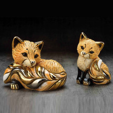 Red Fox and Baby Ceramic Figurine Set | De Rosa | Rinconada | F199-F399