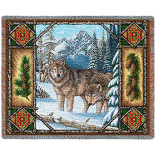 Wolf Lodge Tapestry Throw Blanket | Pure Country | 1099T