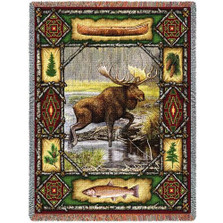 Moose Lodge Tapestry Throw Blanket | Pure Country | 1045T