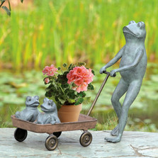 Frog Family with Wagon Planter | 34550 