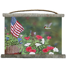 Hummingbird Canvas Wall Hanging "Garden Glory" | Wood Graphixs | WCGGH2518