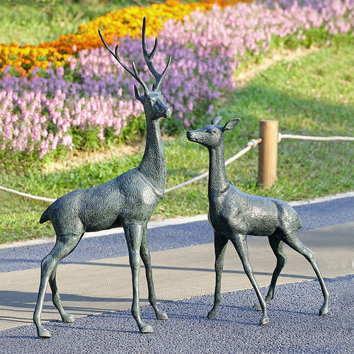 metal deer statue