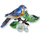 Bluebird and Dogwood Enameled Silver Plated Pin | Zarah Jewelry | 21-39-Z2