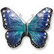 Blue Morpho Butterfly Enameled Silver Plated Pin | Zarah Jewelry | 29-05-Z2