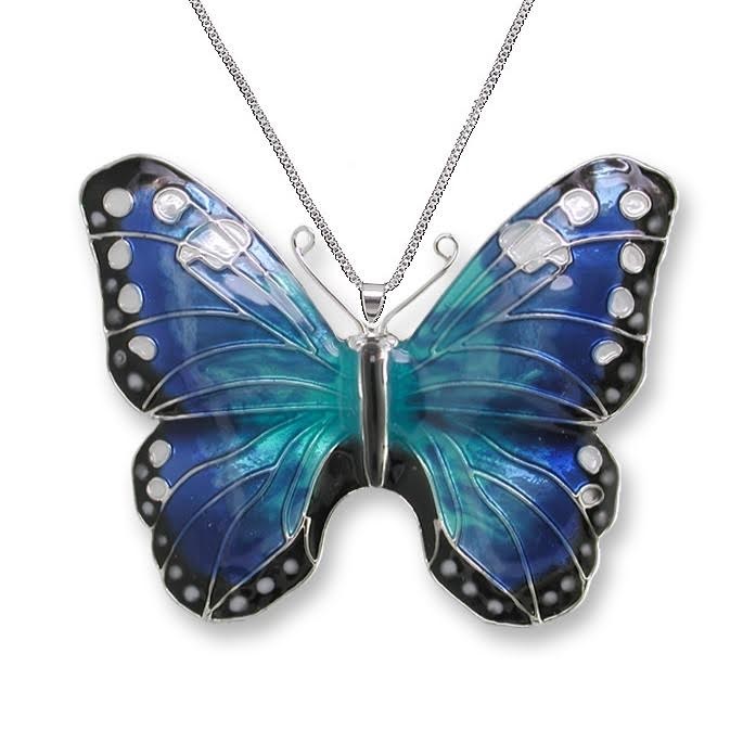 モルフォブルー Blue Morpho Butterfly Pin | Enamel Blue Morpho Butterfly Pin