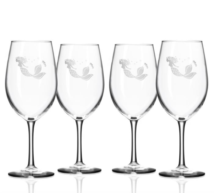 Rolf Glass Peacock 18oz All Purpose Wine Glass Set of 4