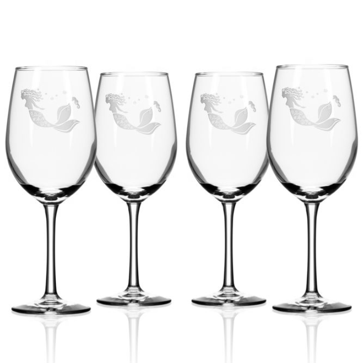 Rolf Glass Pineapple 12 oz. Clear White Wine Glass (Set of 4