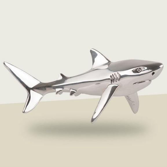 Shark Sculpture | Silver Plated | A92 | D'Argenta