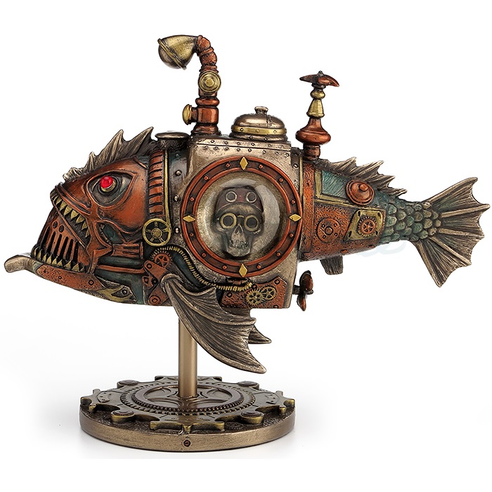 Steampunk Submarine Fish Sculpture | Melanocetus | Unicorn Studios