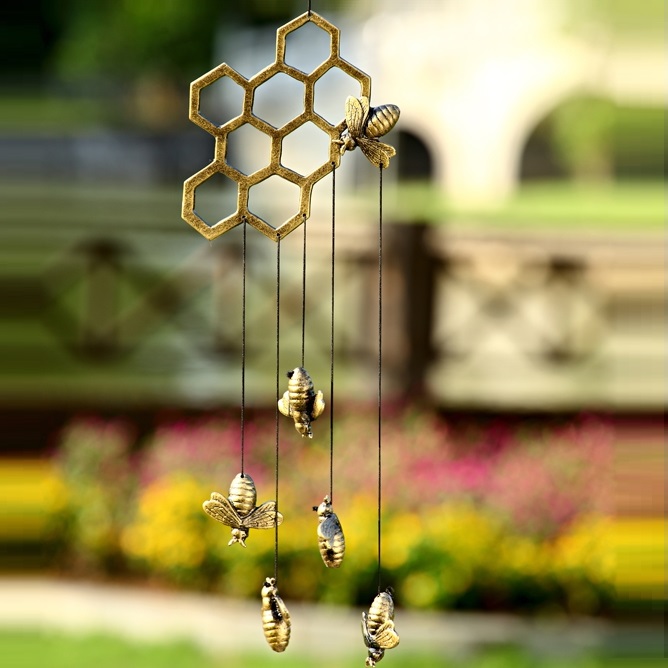 Bee and Honeycomb Wind Chime | SPI Home | 34285