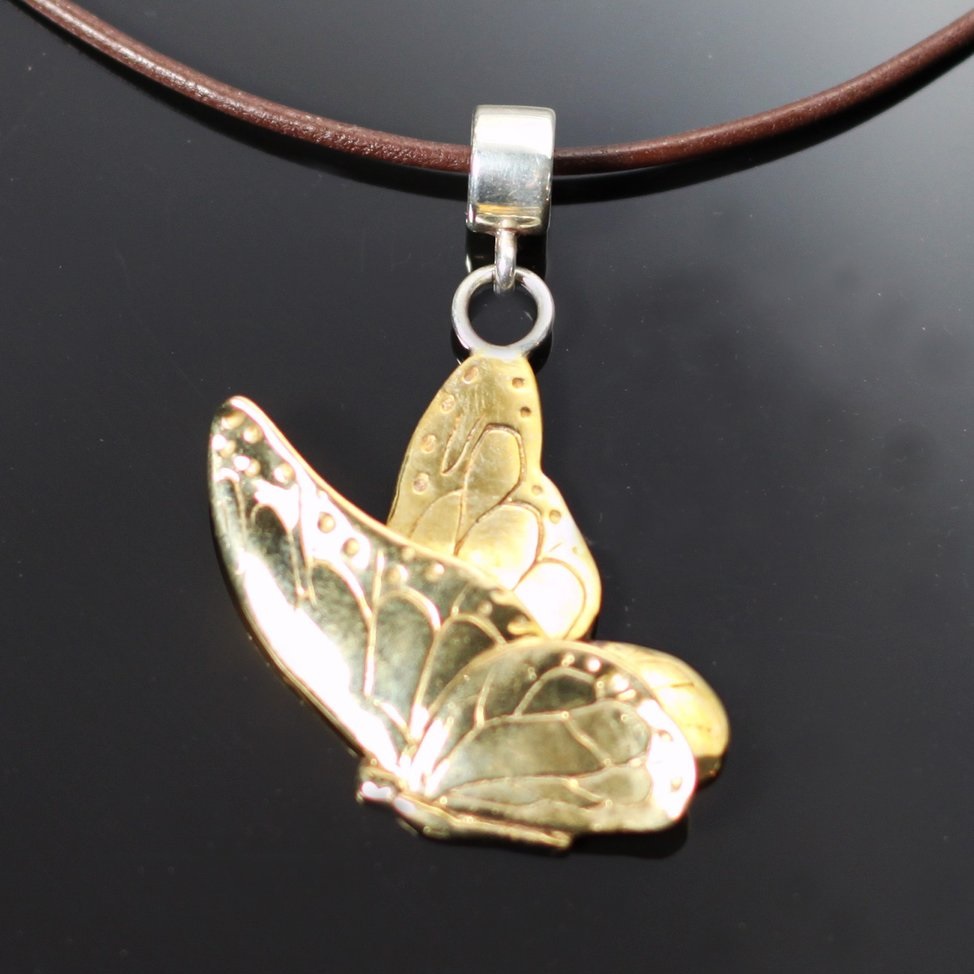 Butterfly Necklace on Cord | Bronze | Pendant | Anisa Stewart