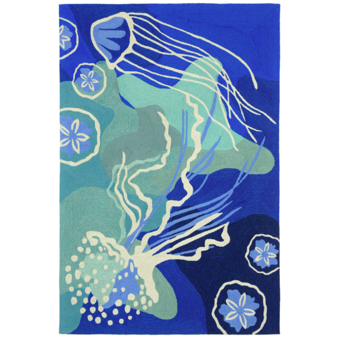 Jellyfish Ocean Blue Area Rug | Trans Ocean
