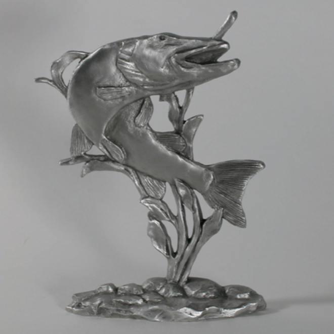 Musky II Pewter Figurine | Fish Sculptures | Andy Schumann