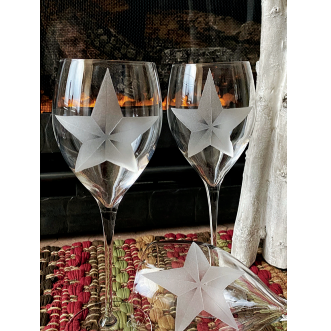 Butterfly Crystal 11 oz Wine Glass Set of 2