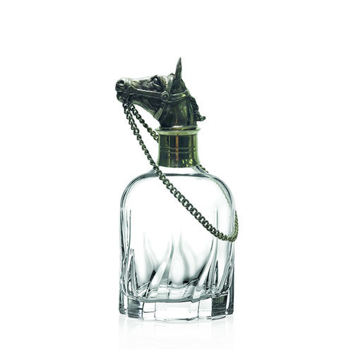 Carved Pewter Horse Modern Decanter