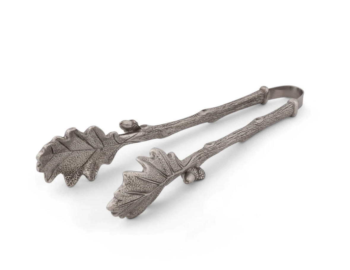 Vagabond House Pewter Oak Leaf Pattern Ice/Bread/Bar Tongs - Thumbnail 2