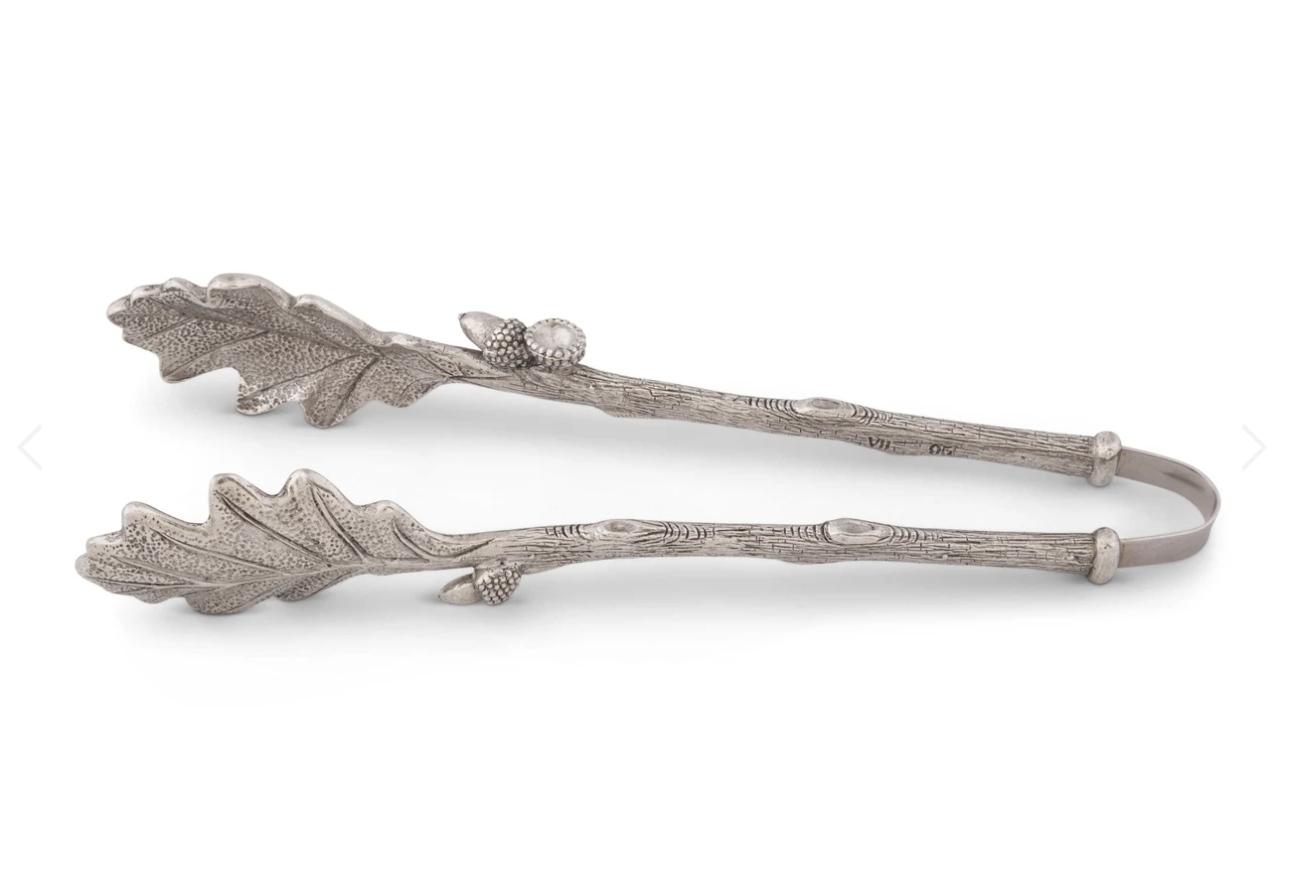 Vagabond House Pewter Oak Leaf Pattern Ice/Bread/Bar Tongs - Thumbnail 3