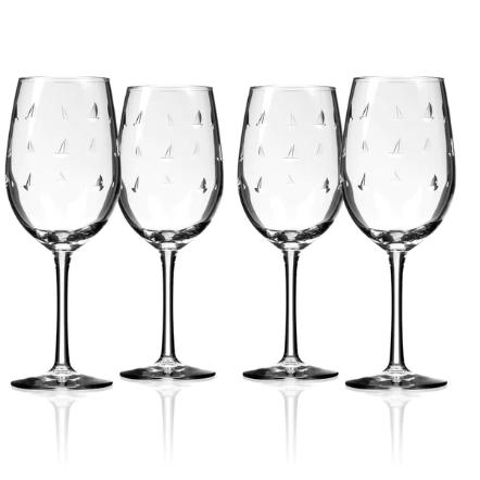 Sailing 12 oz White Wine Glass Set of 4