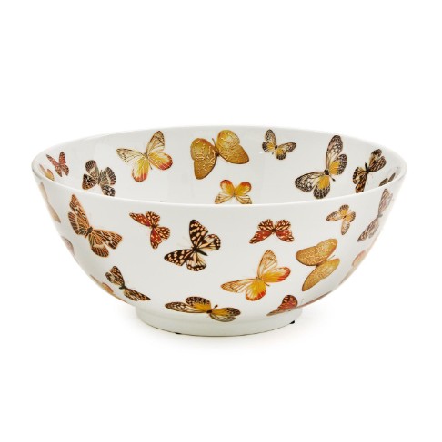 Hand Painted Butterfly Garden Bowl | Centerpiece