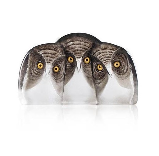 Three Owls Crystal Sculpture | 34107 | Mats Jonasson Maleras