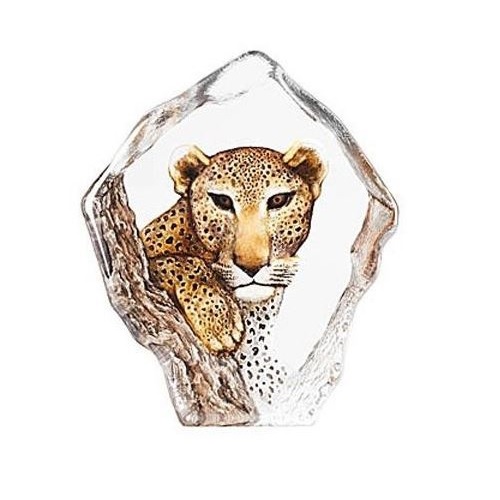 APOLLO GAL LEOPARD ver ラスト1点 Leopard Crystal Sculpture | 34113 | Mats Jonasson Maleras