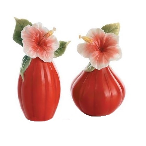 Hibiscus Salt Pepper Shaker | Franz Collection | Porcelain