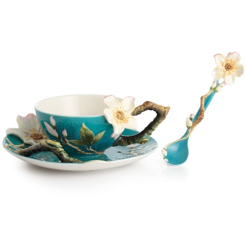 Van Gogh Almond Cup Saucer | Flower | Porcelain | Franz