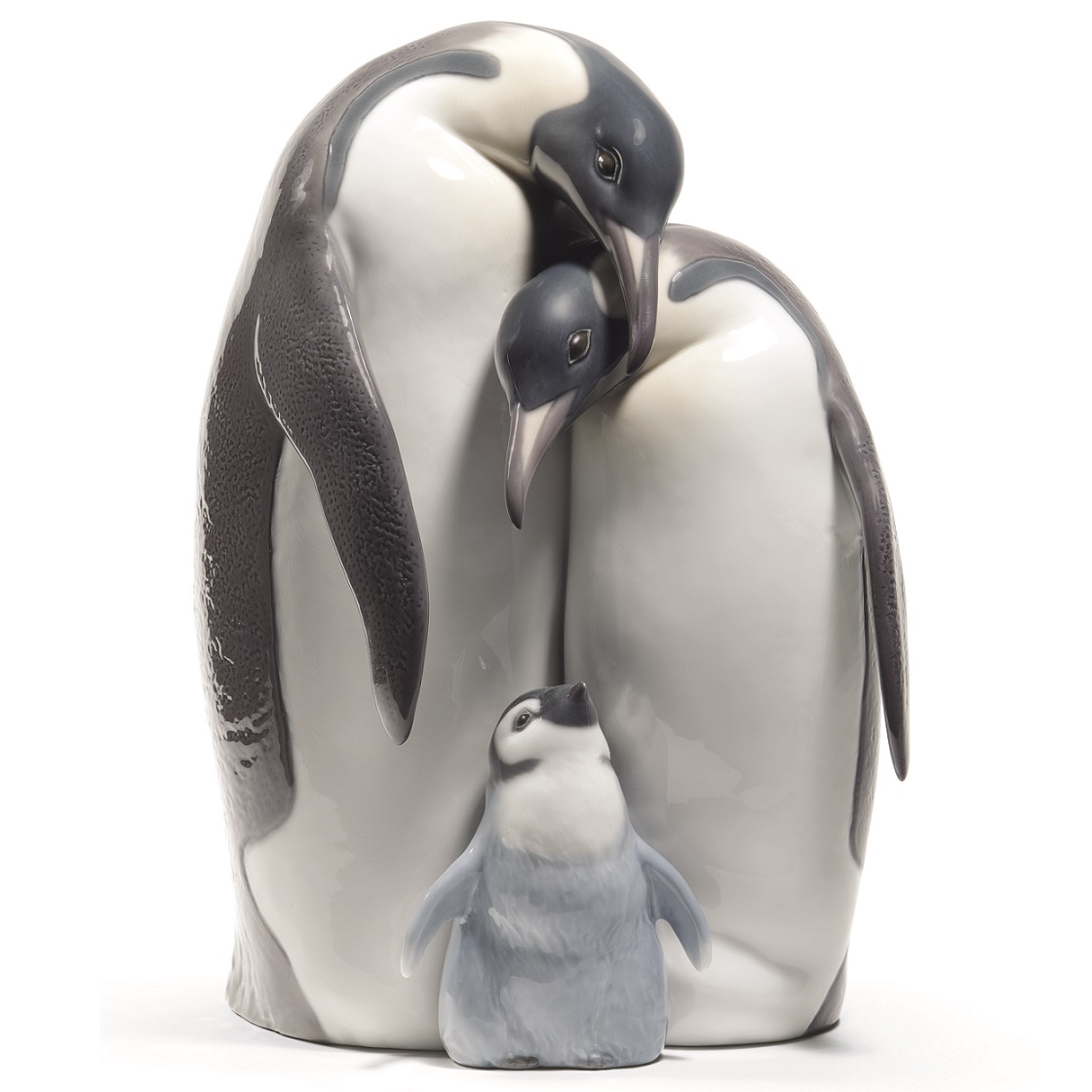 LLADRO ペンギンの愛　親子 “ Penguin love ” ＊廃盤 Penguin Family Porcelain Sculpture | Lladro Penguin Family Figurine