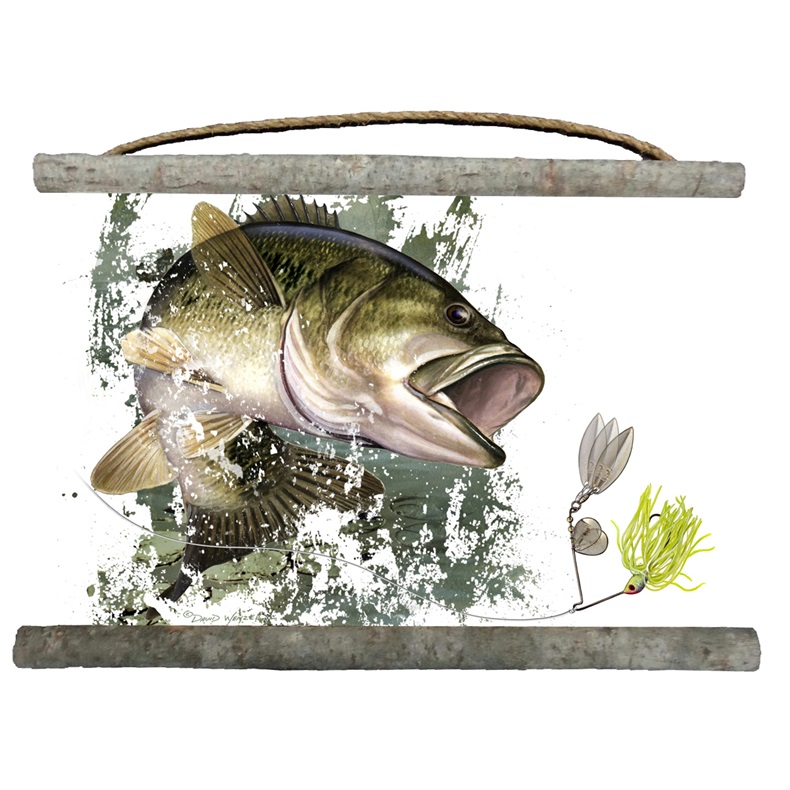 Largemouth Bass & Dragonfly - Fishing - Sticker