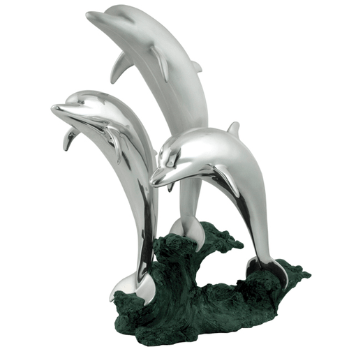 【Phil Vanderlei作ブロンズ彫刻★DOLPHIN IN CORAL】 Dolphin Riding a Wave Figurine - Nautical Home Decor