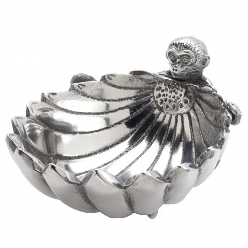 Safari Monkey Nut Bowl Aluminum Arthur Court